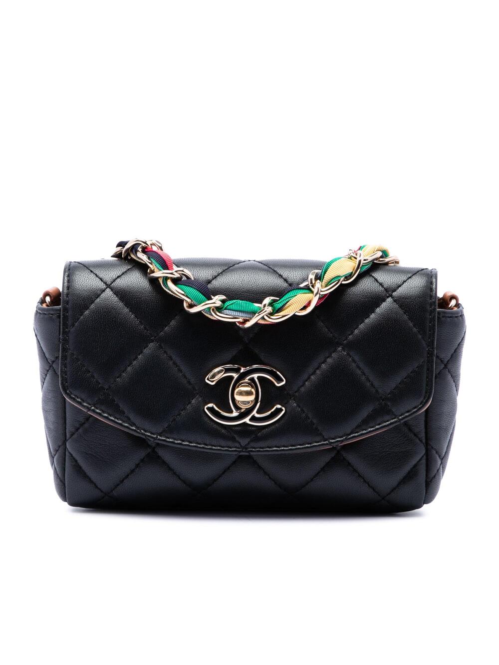 Chanel Ribbon Chain Flap Bag Quilted #343143C43B